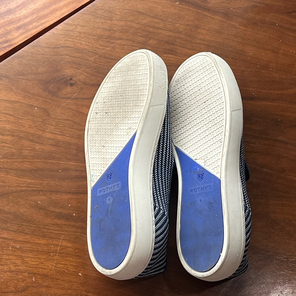Rothy's Navy and White Striped Slip-Ons - Picture 5 of 5